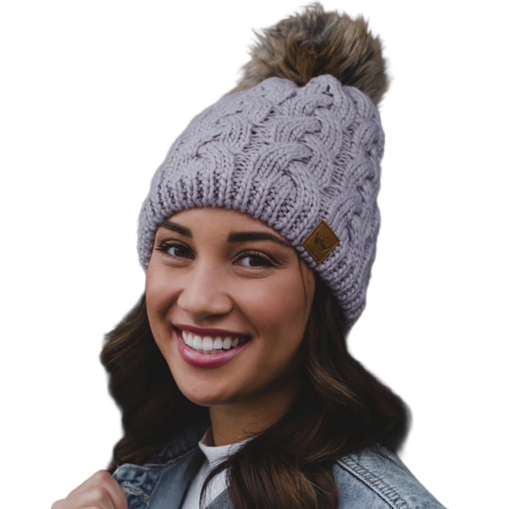 Panache Lilac braided knit hat